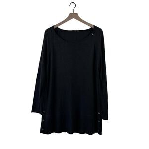 Soft surroundings grey round neck long sleeve sweater L